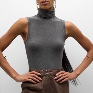 Majestic Paris for Neiman Marcus Soft Touch Sleeveless Stretch Turtleneck-Size 4